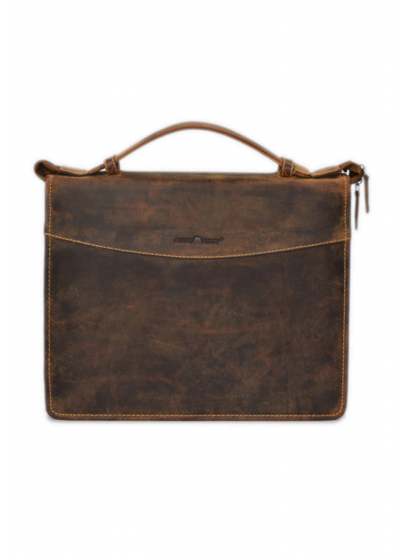 Vintage-Leder A4-Schreibmappe mit Ringmechanik, braun